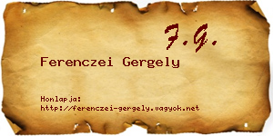 Ferenczei Gergely névjegykártya